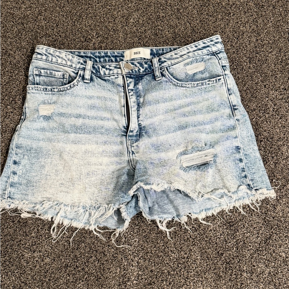 BKE Distressed light washed denim shorts size 30